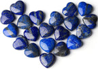 10 PCS Lapis Lazuli Natural Heart Crystals Set Thicken Heart Shaped Polished Stones Palm Love Gemstones Bulk Wholesale Reiki Energy Balancing Meditation Carved Palm Worry Stone Gift