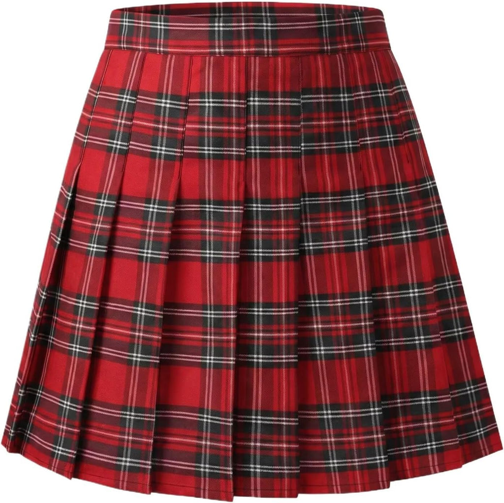Womens Pleated Skirts with Shorts High Waisted Mini Skirt Athletic Tennis Skirts A-Line Skater Cheer Uniform Skorts