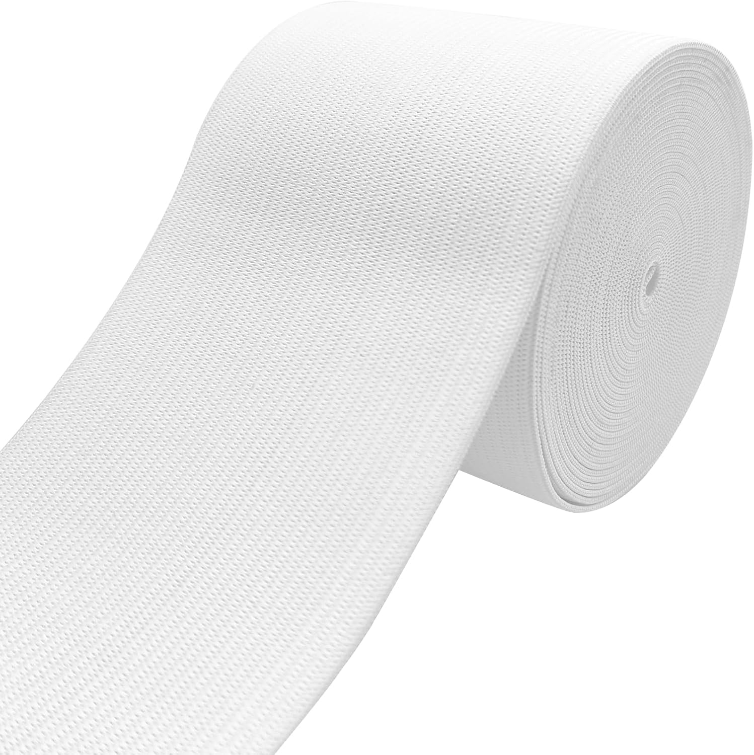 3-Inch Elastic Band for Sewing – 5 Yards of Strong and Durable Stretch Fabric Knit Elastic Bands for DIY Crafts, Waistband Clothes and Pants Waist and Accessories (White)