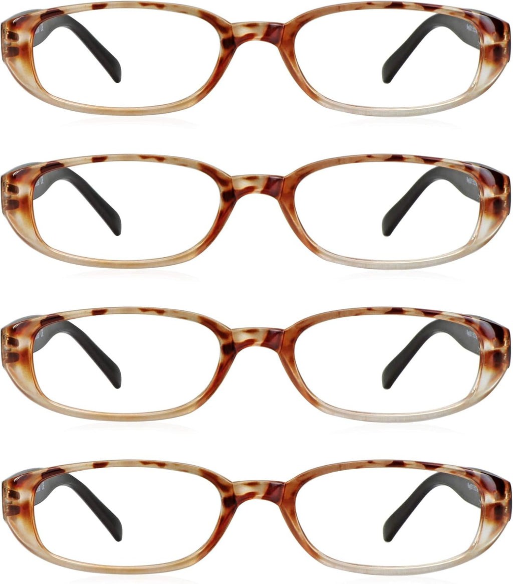 LifeArt 4 Pairs Reading Glasses, Blue Light Blocking Glasses, Computer Reading
