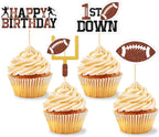 Hooqict 40Pcs Football Cupcake Toppers Football 1st Birthday Cupcake Topper Cake Decorations for Kids Boys First Down Birthday Party Baby Shower Decorations Sports Theme Party Supplies