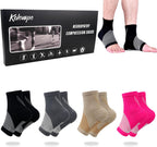 4 Pairs Mixed Colors Compression Socks For Women & Men, Neuropathy Socks, Dr - Sock Soothers For Sleep, Comprex Ankle Brace Sleeves (X-Large)