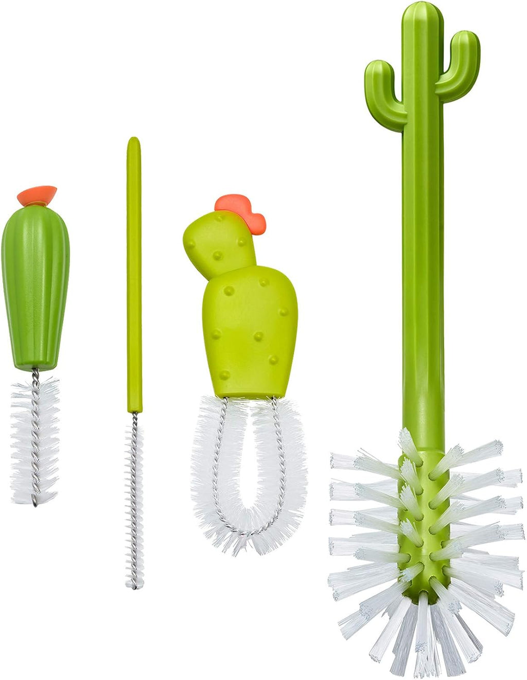 Boon Cacti Replacement Baby Bottle Brushes - Includes Bottle Cleaner Brush, Straw Cleaner Brush, Nipple Brush and Detail Brush for Baby Bottles - Newborn Essentials - Sage - 4 Count