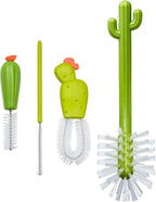 Boon Cacti Replacement Baby Bottle Brushes - Includes Bottle Cleaner Brush, Straw Cleaner Brush, Nipple Brush and Detail Brush for Baby Bottles - Newborn Essentials - Sage - 4 Count