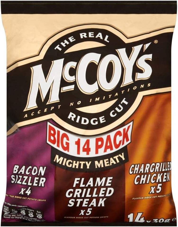 McCoy's Ridge Cut Crisps - Mighty Meaty Variety (14x30g)