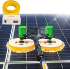 Professional Solar Panel Electric Cleaning Tool, House Water Fed Pole Kit, Photovoltaic Panel Cleaning Equipment with 2 Round Brushes+3.5/5.5/7.5m Extension Rod,3.5m/11.4ft-Mains+Battery