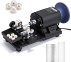 BAOSHISHAN 320W Pearl Drilling Machine With Polishing Function, Coral Driller Amber Holing Machine, Large Plastic Pallets Full Set Speed Adjustable 110V (with Sandpaper & Wool Disc)