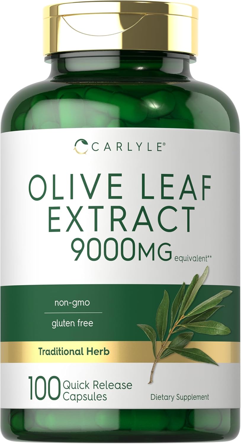 Carlyle Olive Leaf Extract Capsules | 100 Count | Non-GMO, Gluten Free | High Potency Supplement