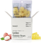 Jammy's™ - Lychee Gummy Bears | Sugar-Free & Vegan-Friendly | Keto-Friendly, Gluten-Free, Low Carb, High Fibre & Naturally Fruity | Delicious, Soft & Chewy | Box of 6 x 50g Bags