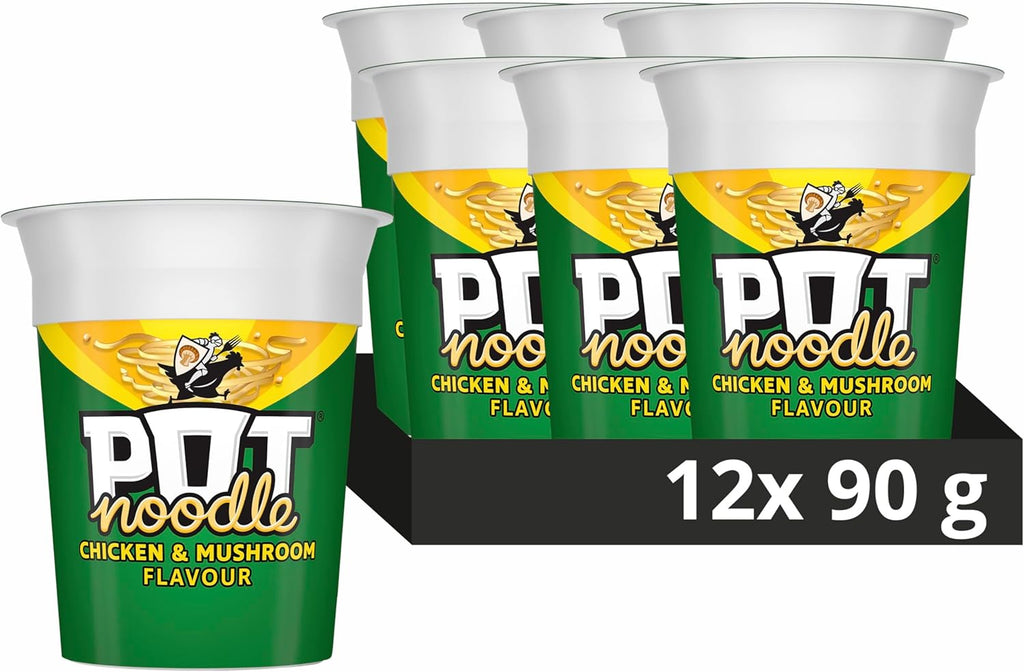 Pot Noodle Chicken and Mushroom 90 g (Pack of 12)