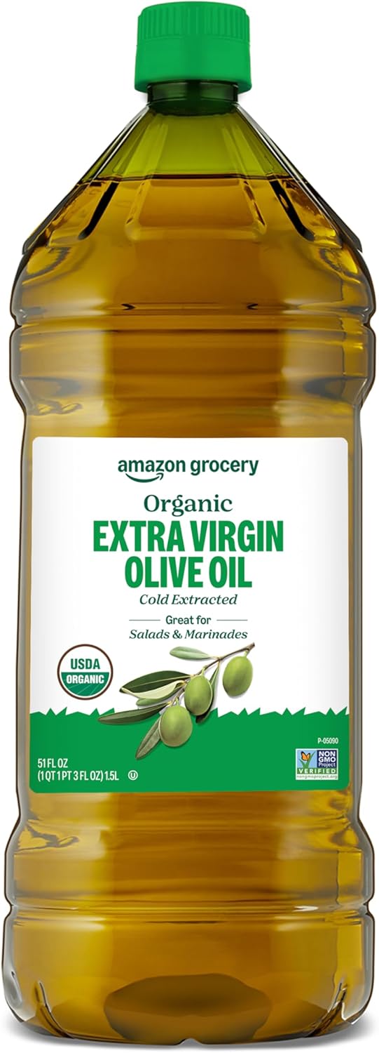 Amazon Grocery, Organic Extra Virgin Olive Oil, 51 Fl Oz
