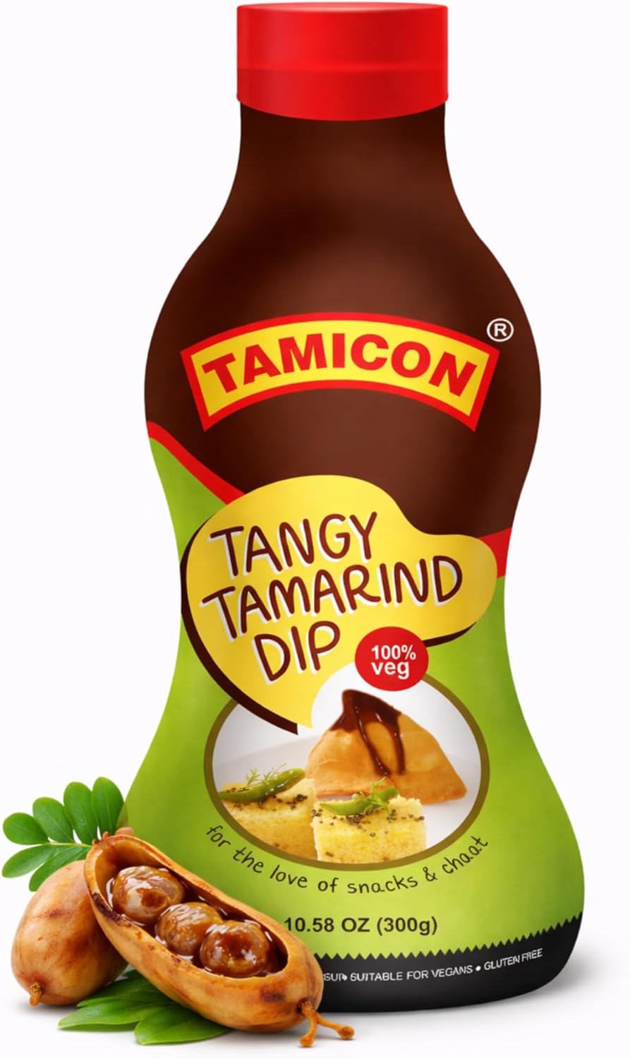 Tamicon Tangy Tamarind Dip | Rich and Zesty Imli Sauce | Gourmet Tamarind Sauce for Delicious Dipping | Perfect for Snacking, Parties & Family Gatherings | 10.58 Oz/300gm