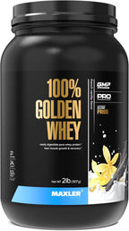 Maxler 100% Golden Whey Protein - 24g of Protein per Serving - Whey Protein Powder for Pre Post Workout - Fast-Absorbing Whey Concentrate, Isolate & Hydrolysate Blend - French Vanilla Protein 2 lb