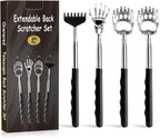 4Pcs Back Scratcher Extendable for Men Women Adults, Backscratcher Hand to Scratch Valentines Day Gifts Birthday Gifts for Men Back Massager Tool for Adults