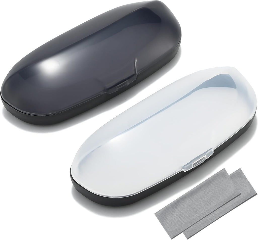 2Pack Plastic Hard Shell Glasses Case for Women Men Light Portable Sunglasses Case Reading Eyeglass Protective Case