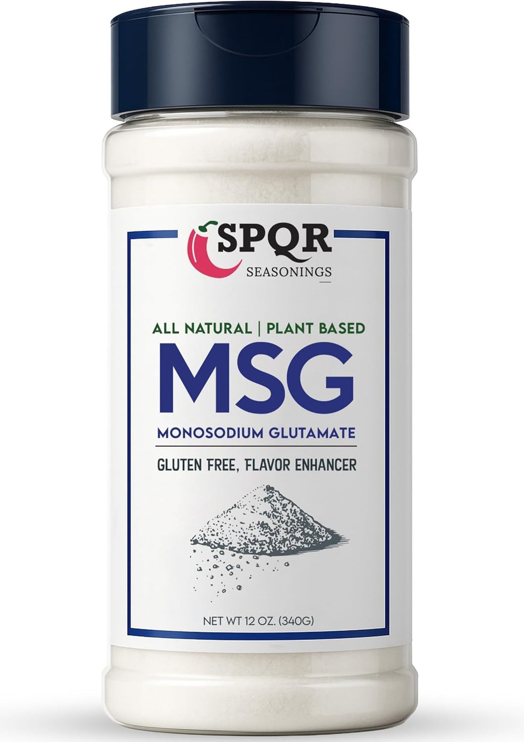Plant Based MSG Seasoning Monosodium Glutamate XL 12 Ounce Bottle Gluten Free Restaurant Grade Flavor Enhancer by SPQR Seasonings
