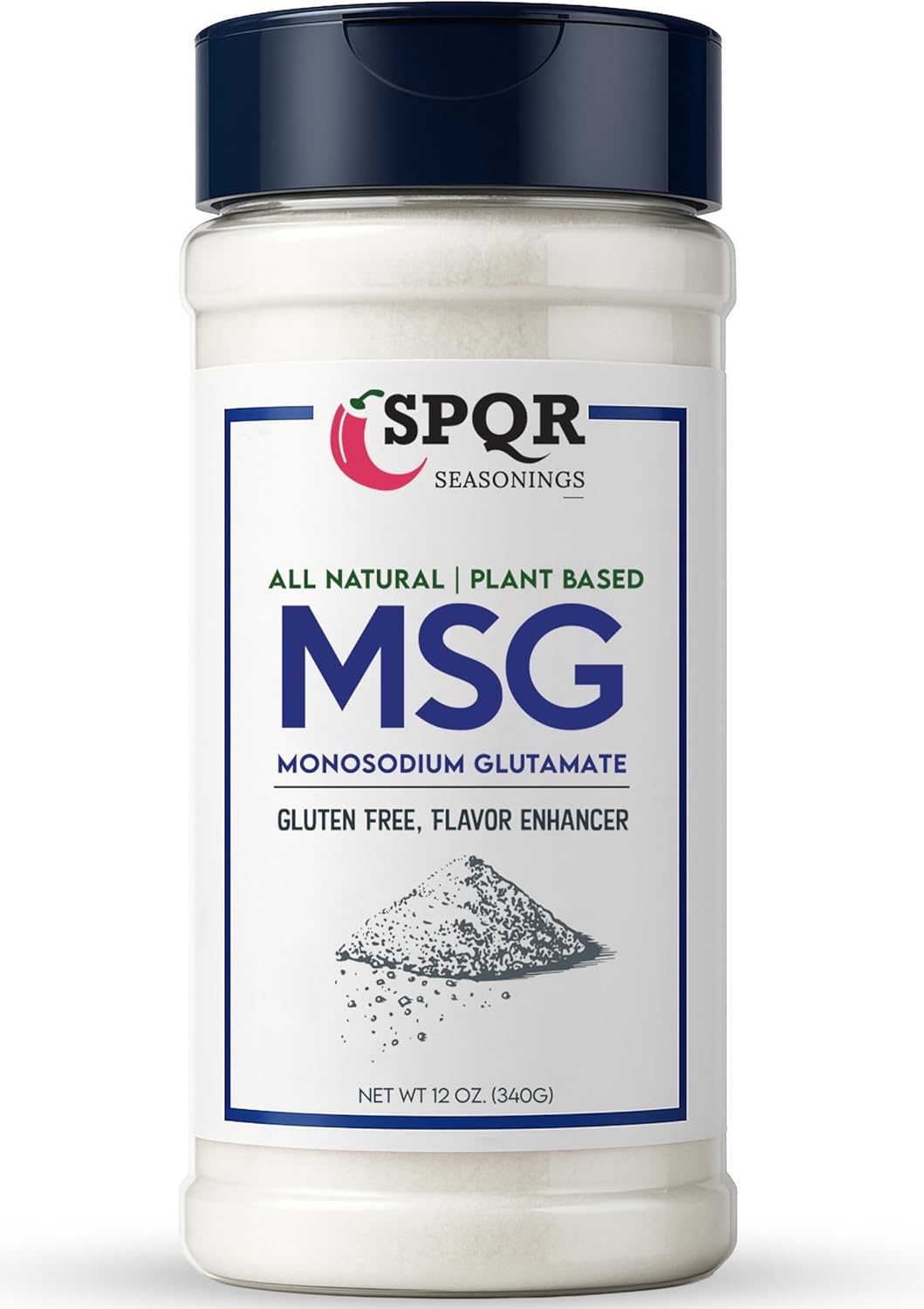Plant Based MSG Seasoning Monosodium Glutamate XL 12 Ounce Bottle Gluten Free Restaurant Grade Flavor Enhancer by SPQR Seasonings