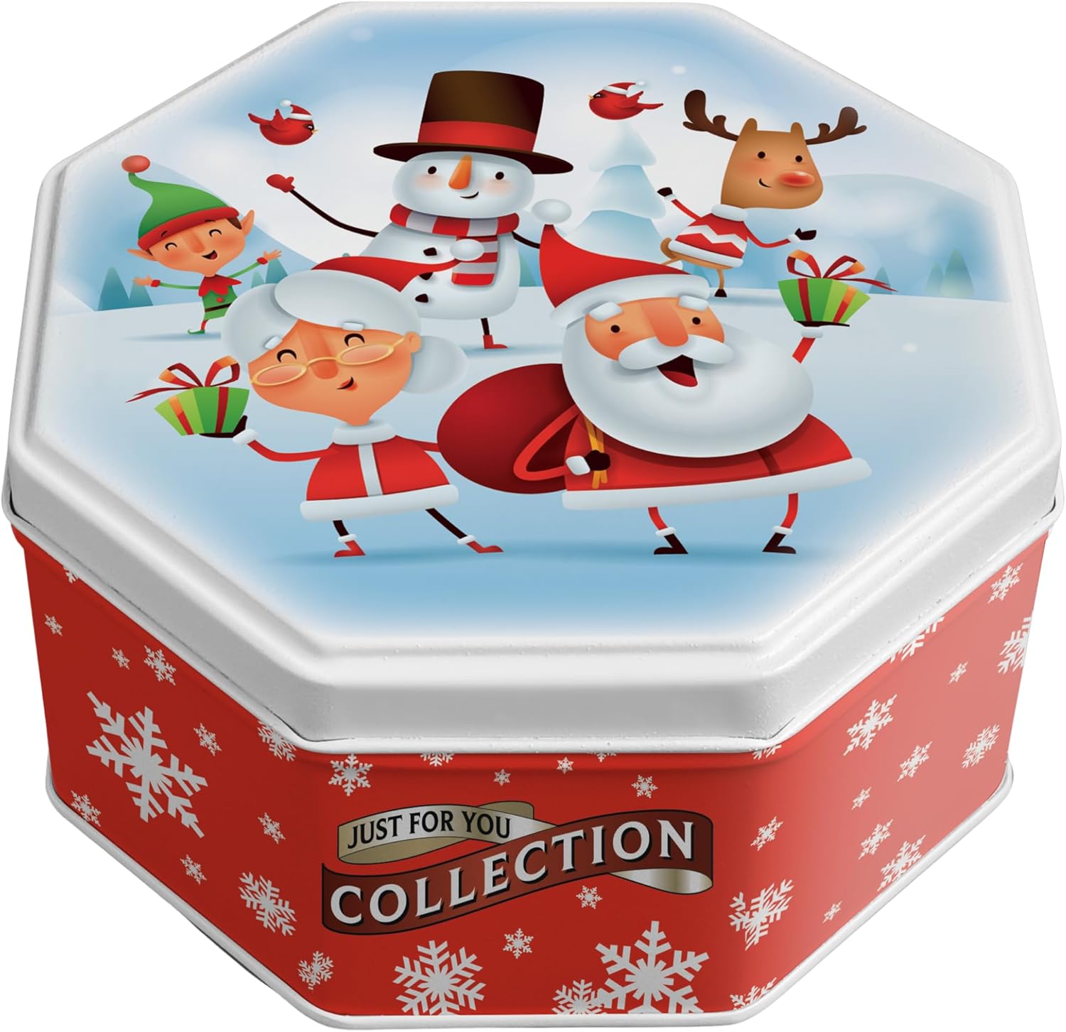 Campbells Shortbread Petticoat Tails Christmas Tin 4.1 Oz (115g) - Santa Family Tin, Pure Butter Scottish Shortbread Christmas Cookies from Scotland, British Holiday Biscuits & Scottish Treats Gift