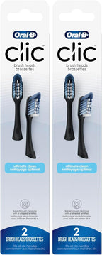 Oral-B Clic Toothbrush Replacement Heads,toothbrushes,Black Refill Brush Heads,(Pack of 4)