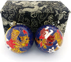 Top Chi Premium Dragon and Phoenix Baoding Balls. Chiming Chinese Health Balls for Hand Therapy, Exercise, and Stress Relief (Large 2 Inch)