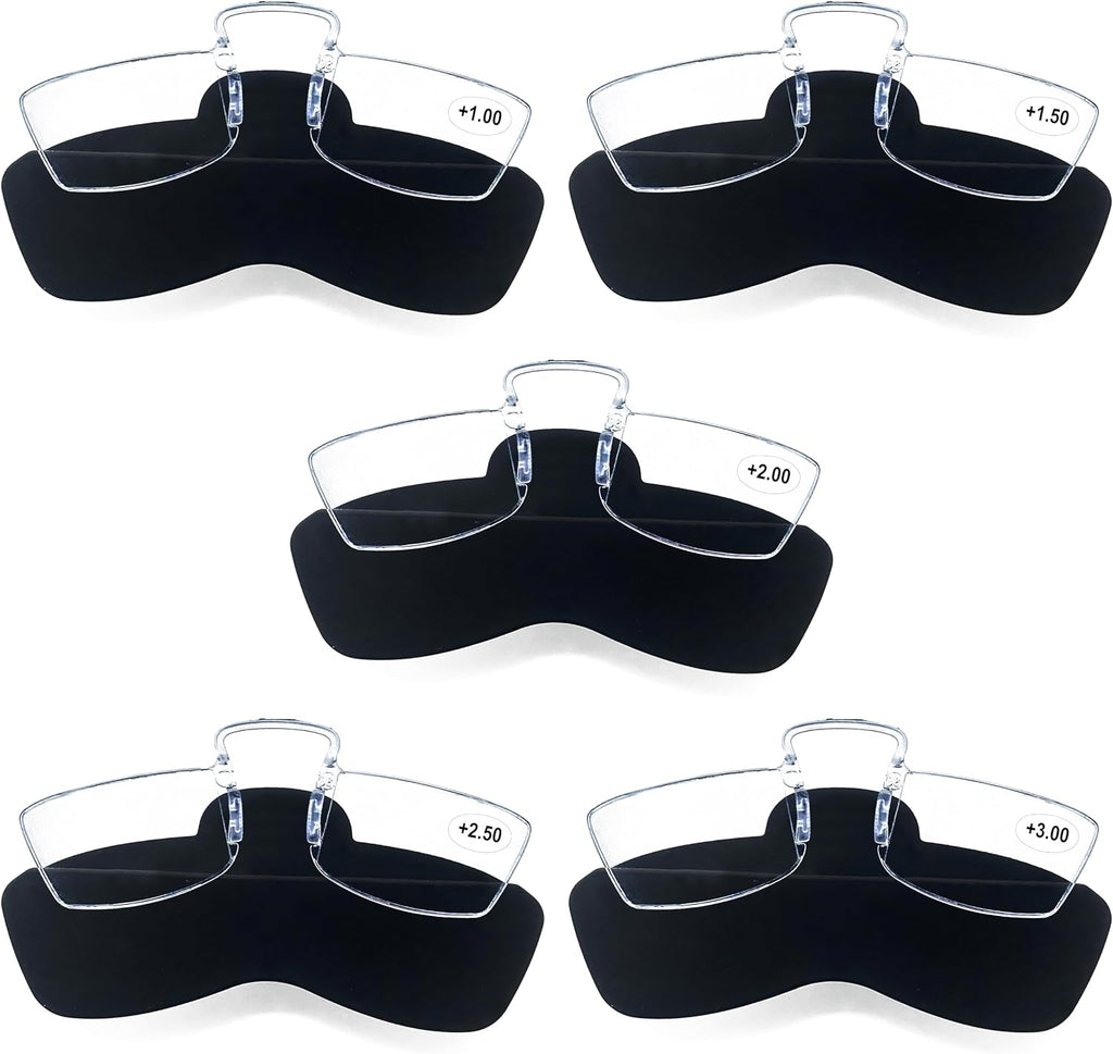 Gecko Travel Tech Reading Glasses Variety Pack – 5 Focal Strengths - Travel Reading Glasses Stick On Holder Case for Phone