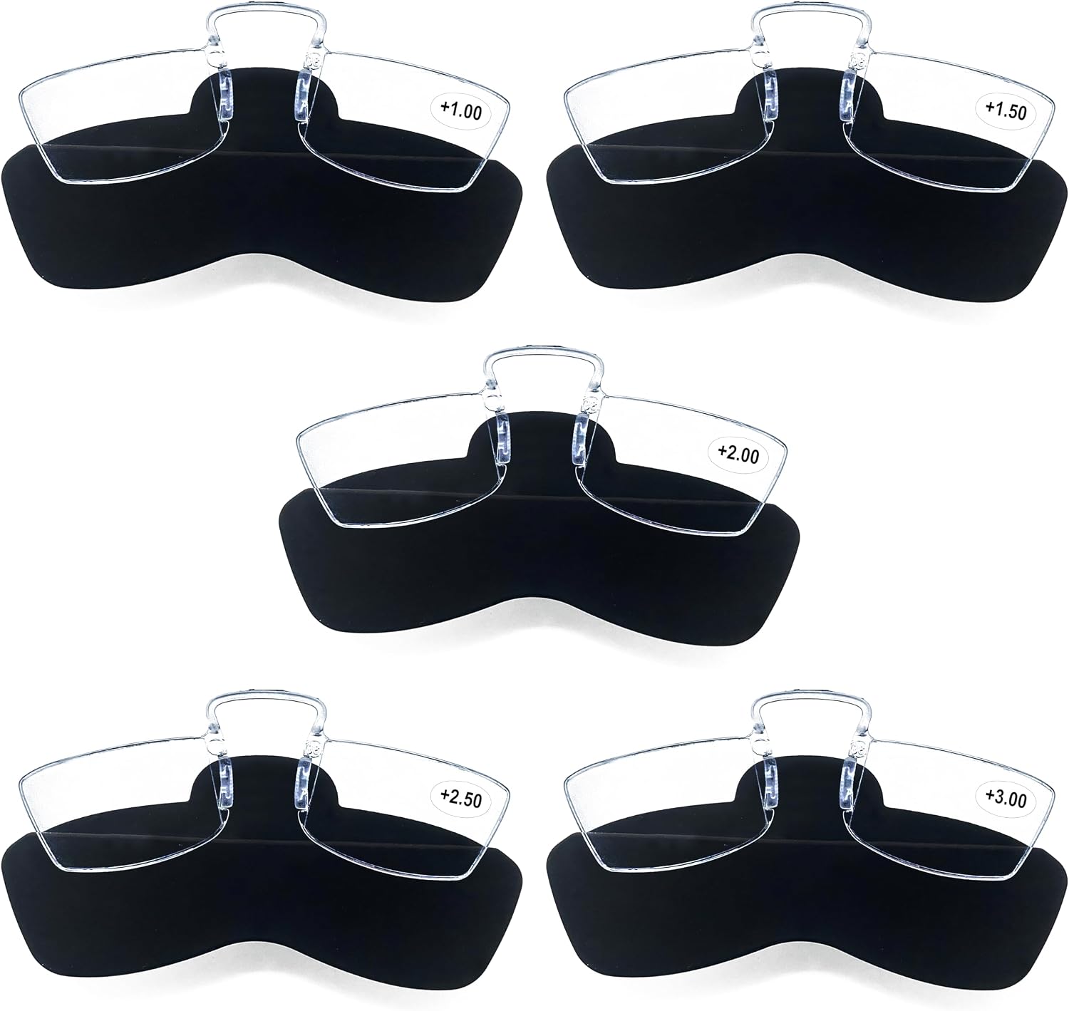 Gecko Travel Tech Reading Glasses Variety Pack – 5 Focal Strengths - Travel Reading Glasses Stick On Holder Case for Phone
