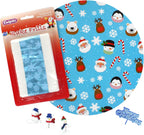 Culpitt Snowman Christmas Cake Kit, 10" Festive Cake Board, Silver Cake Frill, and Cake Toppers Including Snowmen and Blue Merry Christmas Plaque - 6 Piece Set