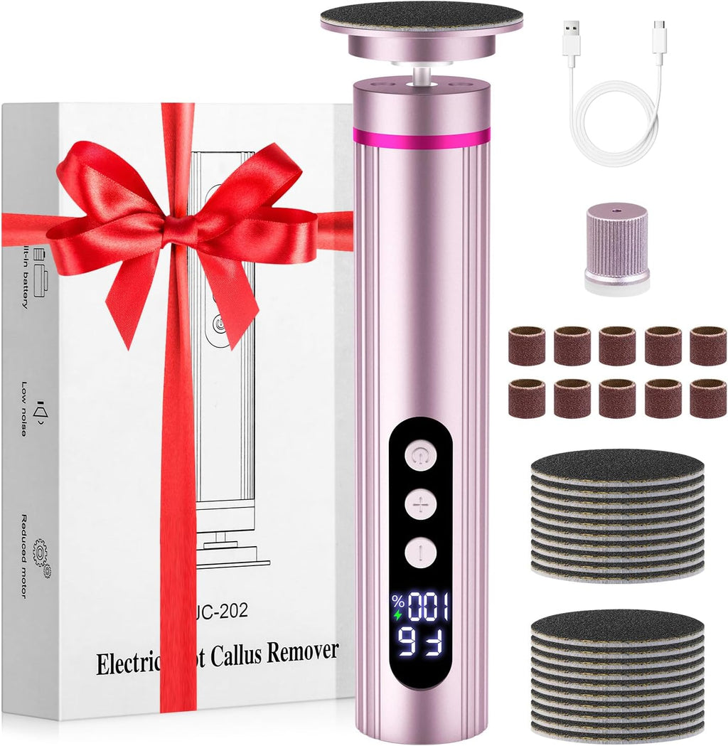 2-in-1 Electric Foot Callus Remover & Nail File, 13000 RPM Rechargeable Foot Care Tool with 9 Speed, Cordless Pedicure Device for Dead Skin & Calluses, Valentine's Day & Women's Day Gift for Her