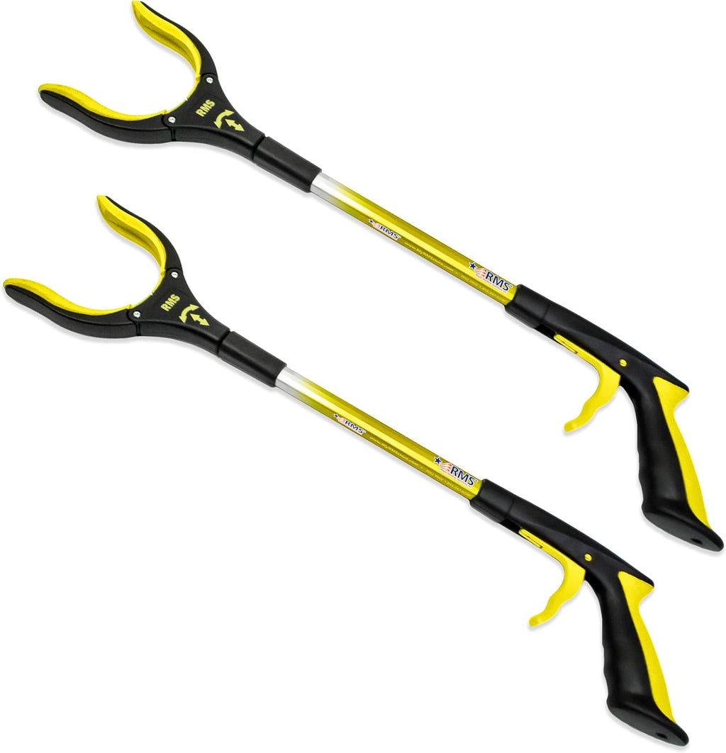 RMS 2-Pack 21 Inch Grabber Reacher with Rotating Jaw - Mobility Aid Reaching Assist Tool