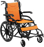 EYPKPL Safety Wheelchair Carbon Steel Transport Chair with Dual Brakes Wheelchairs Foldable Armrests Transport Wheelchairs Wheelchair Easy to Use Easy to Carry
