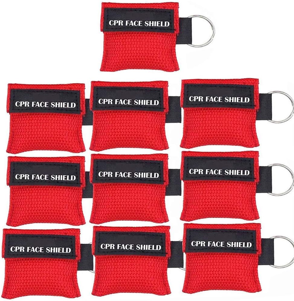 CPR Face Shield Mask Keychain Keying Emergency Kit CPR Face Shields Pocket Mask for First Aid or CPR