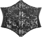 Lavish Dark Crushed Velvet Corset Belt Cincher w/Clasps