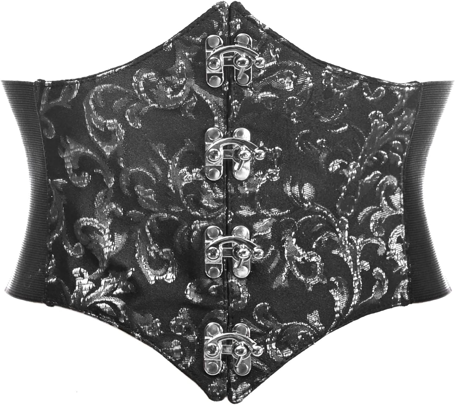 Lavish Dark Crushed Velvet Corset Belt Cincher w/Clasps