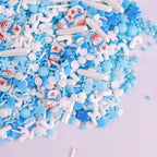 Christmas Sprinkles Winter Holiday Snowflake Sprinkles for Cake Decorating Edible Blue White Sprinkle Snowman Frozen Sprinkle Pearls Sugar Jimmies Mix for Cookie Baking Cake Decoration 3.5 Oz