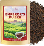 TeeLux Emperor Pu-erh Tea Loose Leaf, Fermented Yunnan Dark Tea, Smooth & Mellow Flavor, 16oz