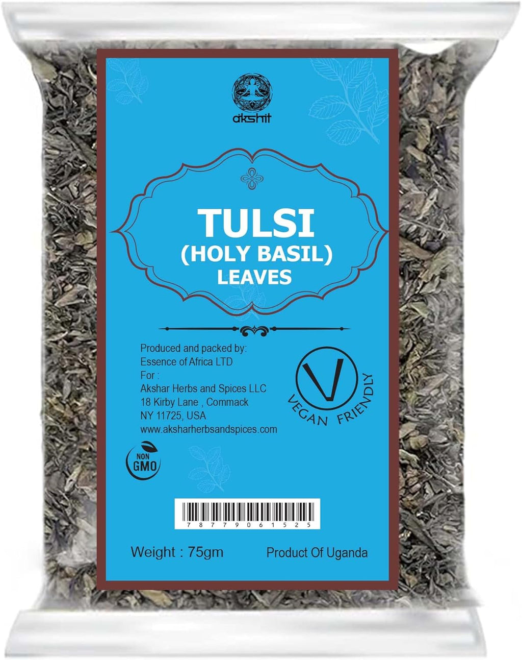 2.6oz Dried Holy Basil Leaves, Holy Basil Tea, 100% Natural Tulsi Leaves, Loose Leaf Tea, Calming & Relaxing, Non-GMO, Caffeine-free. by Akshit