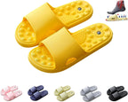 Far Infrared Ionictitan Heightening Shape Massage Slippers,Reflexology Acupressure Sandals for Women Men,Circulation Slippers Sandals (6.5-7, Yellow)