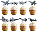 Airplane Birthday Party Decorations - 40PCS Airplane Cupcake Toppers Bday Decoration Cupcake Picks Decor Baby Shower Supplies