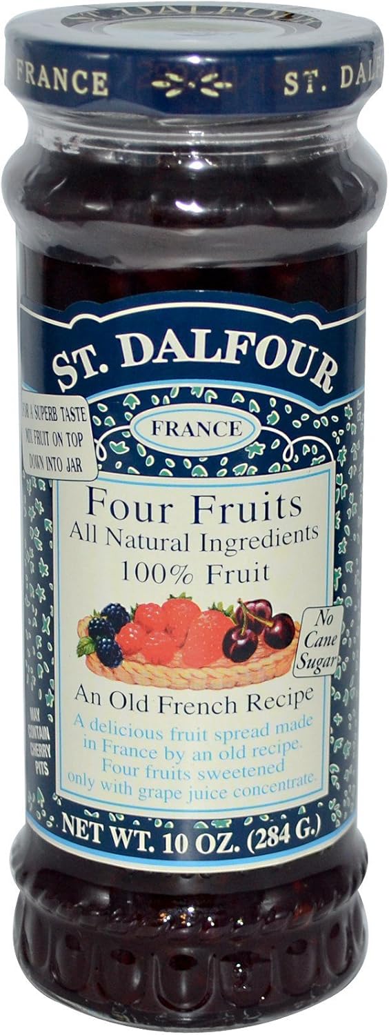 St. Dalfour, Four Fruits, Deluxe Four Fruits Spread, 10 oz(Pack of 3)