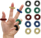 ZENO Spiky Fidget Rings – 10 Pack Sensory Finger Rings for Adults, Silent Stress Relief & Anxiety Fidget, Tactile Finger Massager Rings for Focus & Nervous Habits