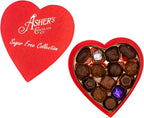 Asher's Chocolates, Sugar Free Chocolate Heart Shaped Assortment, Diabetic Friendly Chocolate, Small Batches of Kosher Chocolate, Giftable Design, Family Owned Since 1892 (14 Pieces, 7oz)