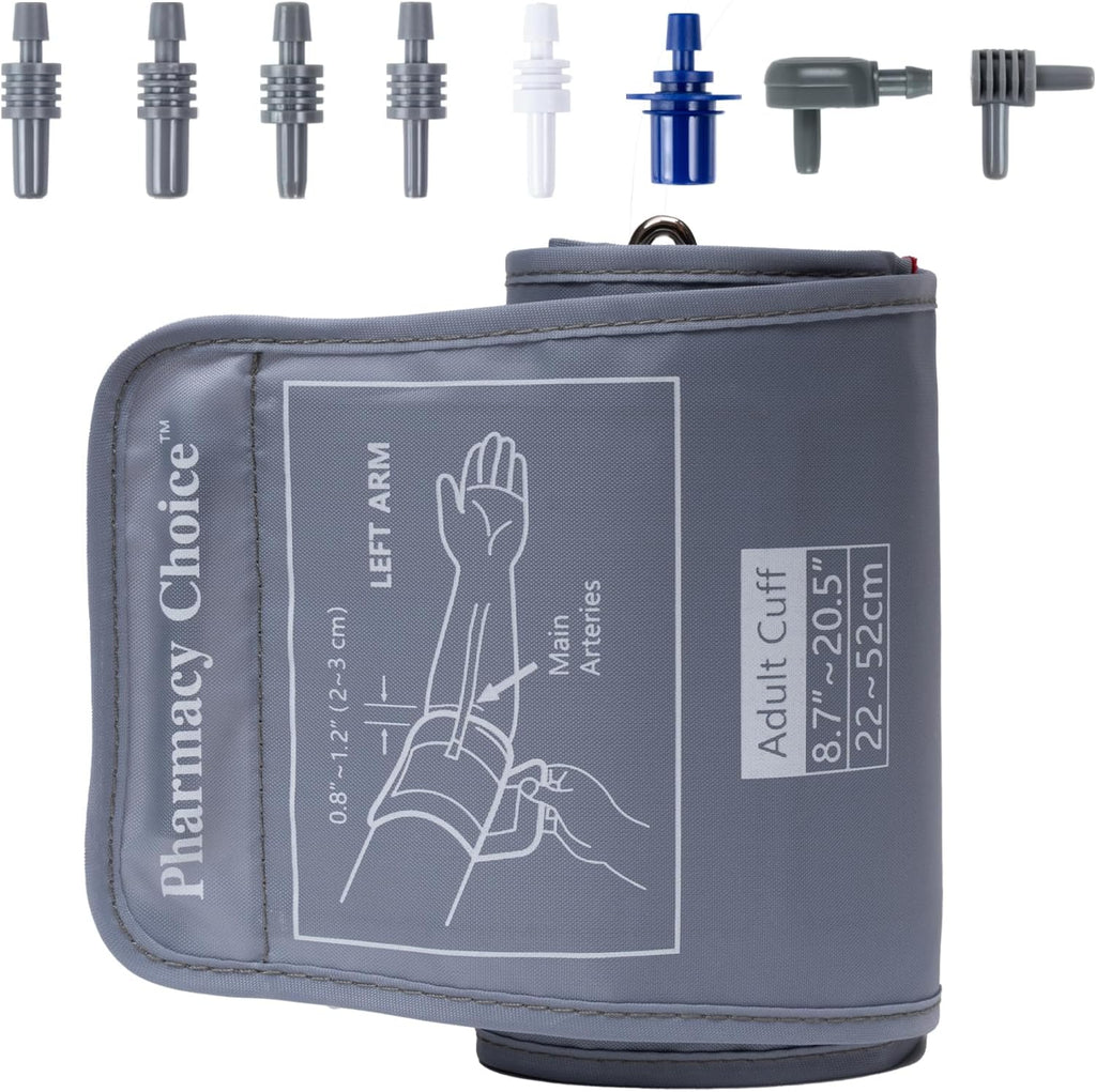 Extra Large Blood Pressure Cuff, Compatible with Most Monitors, ARM Blood Pressure Replacement Cuff with 8 Connectors,Adult Cuff (8.7"-20.5")
