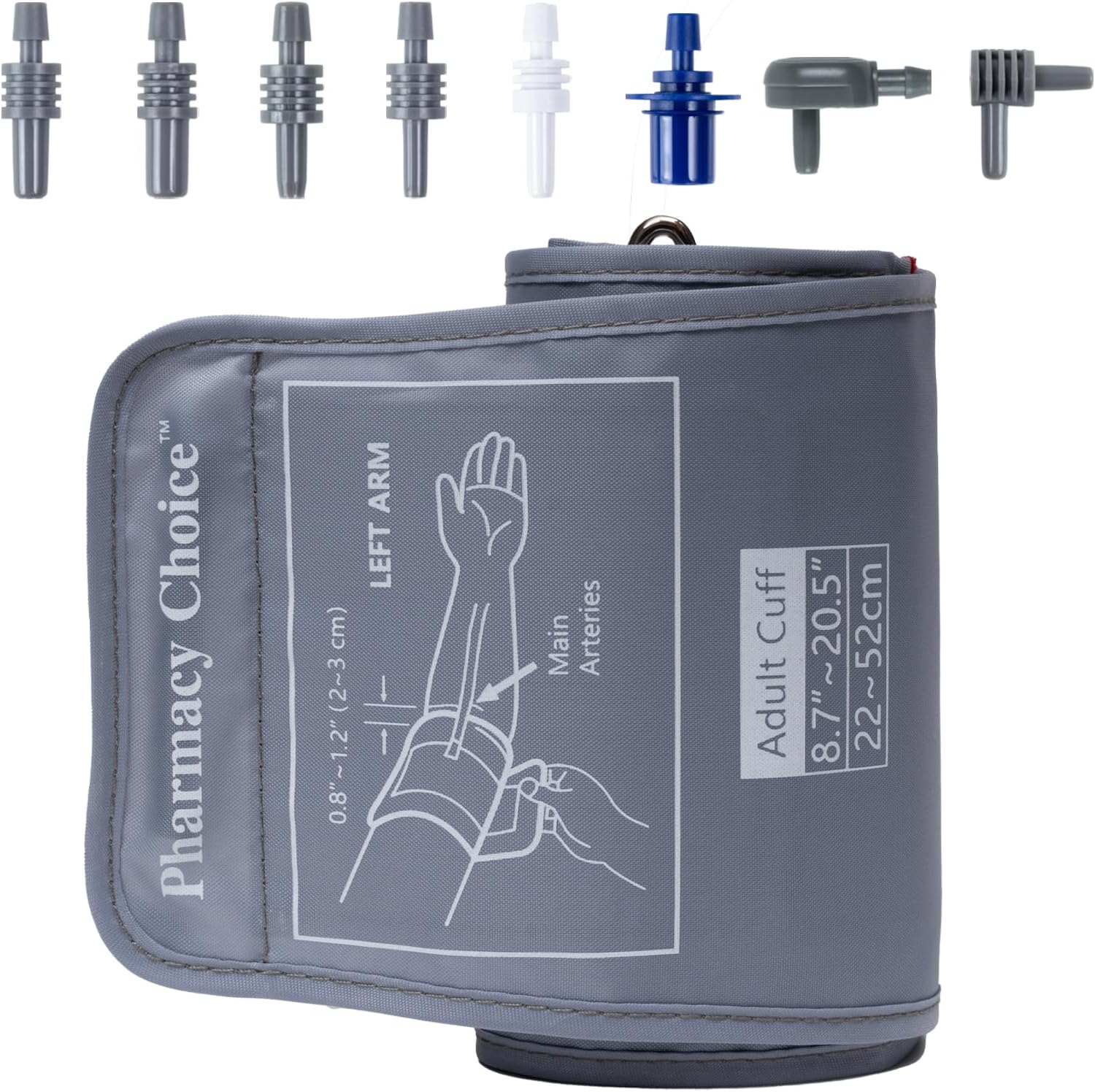 Extra Large Blood Pressure Cuff, Compatible with Most Monitors, ARM Blood Pressure Replacement Cuff with 8 Connectors,Adult Cuff (8.7"-20.5")