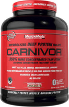 MuscleMeds CARNIVOR Beef Protein Isolate Powder, Muscle Building, Recovery, Lactose Free, Sugar Free, Fat, Free, 23g Protein, Halal Certified, Chocolate, 56 Servings