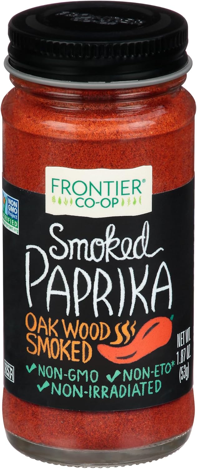Frontier Co-op Smoked Ground Paprika, All Natural Paprika Powder, Kosher | 1.87 Ounce (Pack of 1)