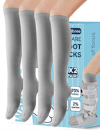 Mellbree Walking Boot Socks, 2Pairs Replacement Socks Liner for Orthopedic Walker Brace Compatible with Air Cam Walkers and Fracture Boot for Men and Women Cast Surgical leg Cover, Grey
