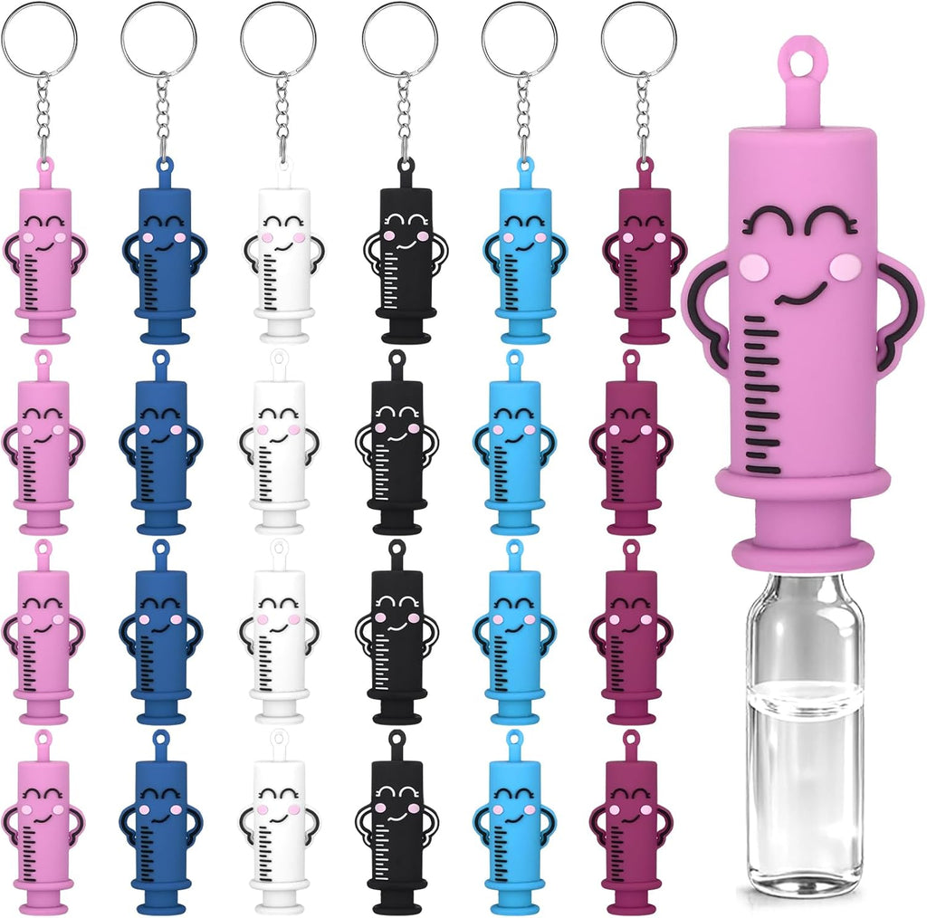 Tondiamo 24 Pcs Ampoule Bottle Opener Keychain Bulk, Nurse Appreciation Gifts Syringe-Shaped Doctor Medication Vial Breaker Tool for Clinicals, Doctor, Nurse Graduation Gift