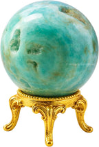 Amazing Gemstone Caribbean Calcite Crystal Ball with Stand - 2" Inches Crystal Sphere Meditation Balls for Witchcraft and Decorative Balls
