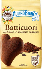 Mulino Bianco Batticuori 12.35oz (350g) – Authentic Italian Heart-Shaped Cocoa Biscuits – Perfect for Coffee, Tea, or Snacks – Made with Natural Ingredients and No Palm Oil