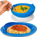 Vive Spill-Proof Scoop Plate & Bowl (2 Pack) - Dish with Wall for Disabled, Handicapped, Elderly Adults with Parkinsons, Dementia, Alzheimers, Stroke, Tremors - Adaptive Aid & Senior Must Have